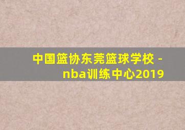 中国篮协东莞篮球学校 - nba训练中心2019